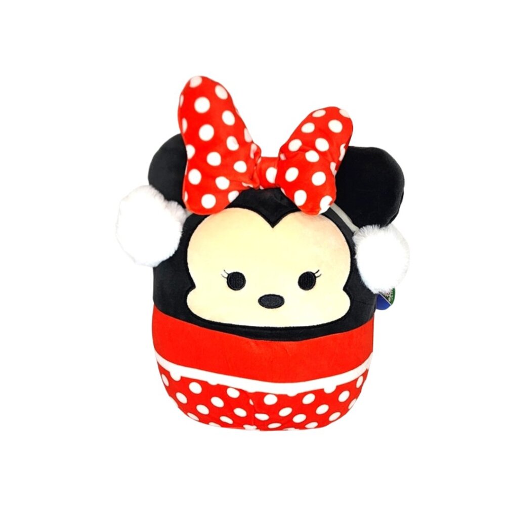 Squishmallows Disney Minnie Mouse Plush Red Polka Dot Bow Winter Earmuffs